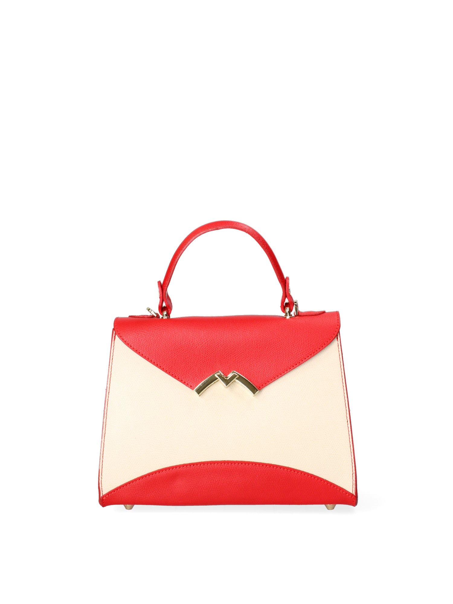 Auriga Chic Borsa a mano da donna Vera pelle 8924-BEIGE+ROSSO Gave Lux