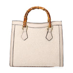 Aella Borsa a mano da donna Paglia e Vera Pelle 5097-148 BEIGE+D37 LATTE Gave Lux