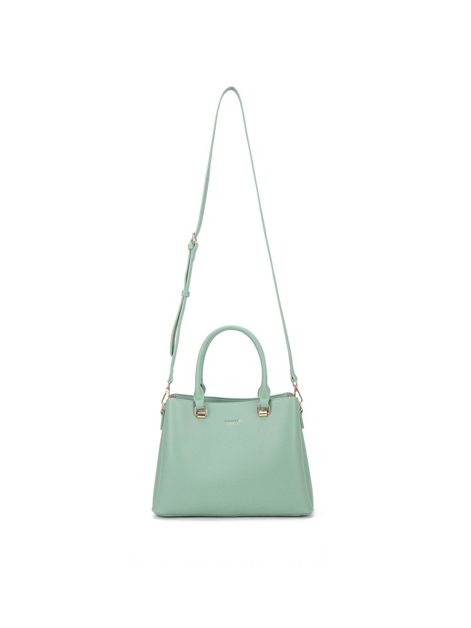 Borsa a mano da donna 100% pelle vegana PU 711-4PT-JADE GREEN Diana&co