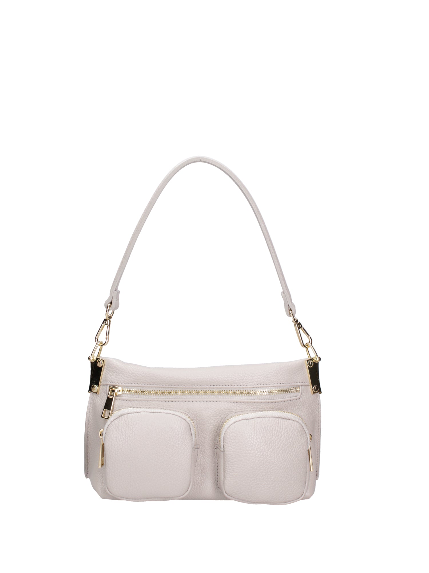 Borsa a spalla da donna Vera pelle 07147-D86 GRIGIO PERLA Roberta Rossi