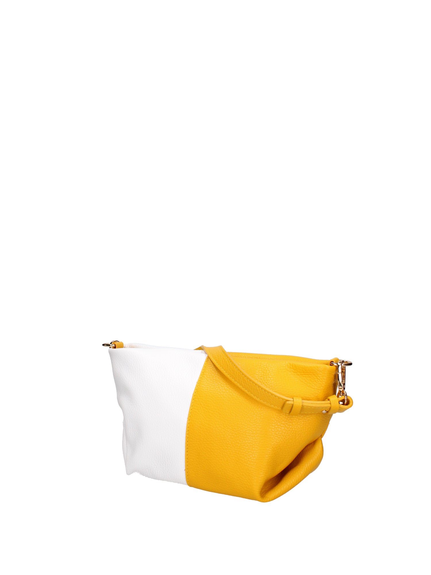 Borsa a spalla da donna Vera pelle 07165-D04 GIALLO+BIANCO Roberta Rossi