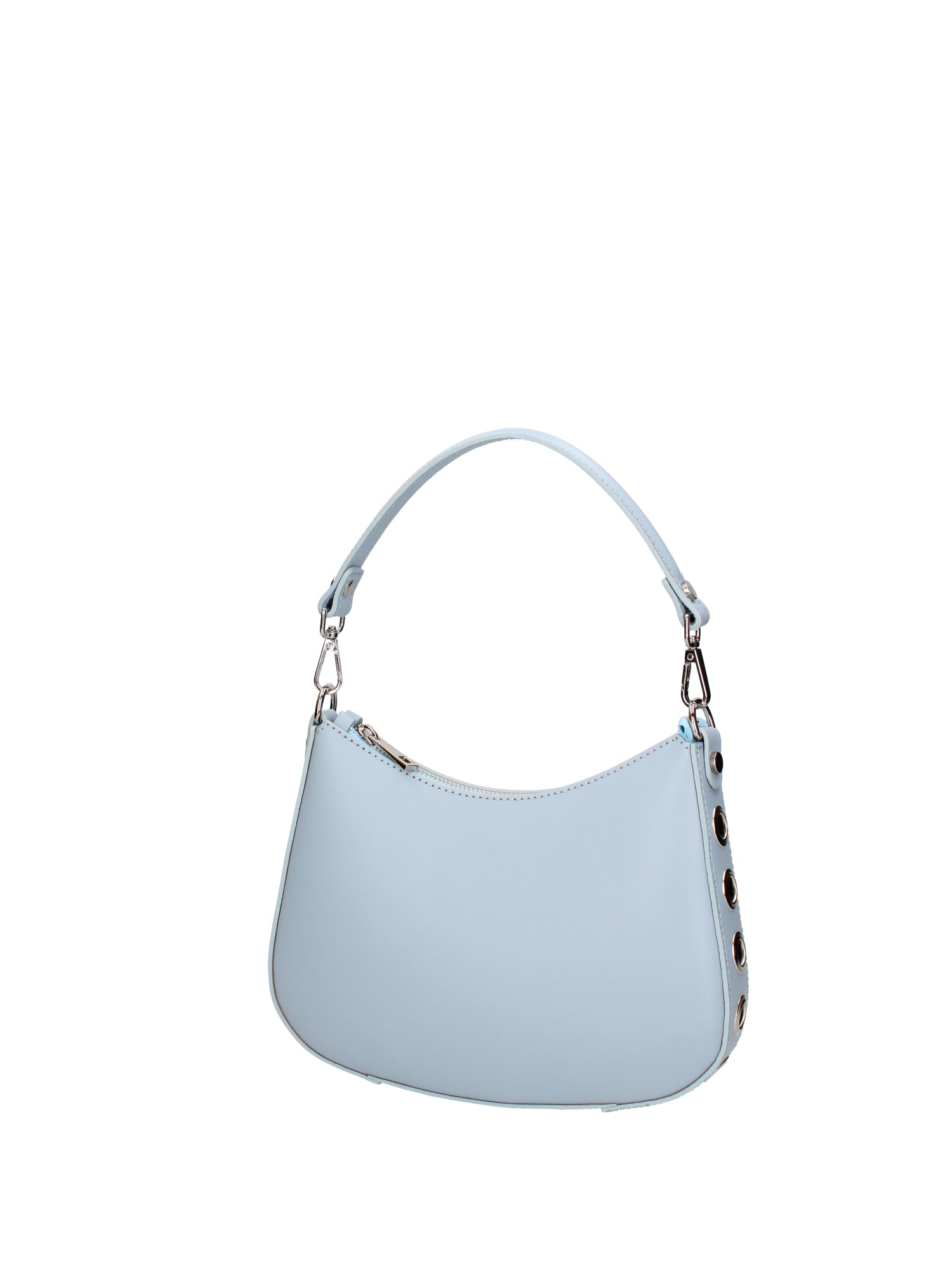 Borsa a spalla da donna 100% pelle ruga 07241-L366 CIELO Roberta Rossi