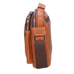 Borsa a tracolla uomo 100% pelle PU PCL3055-BROWN Northampton Polo Club