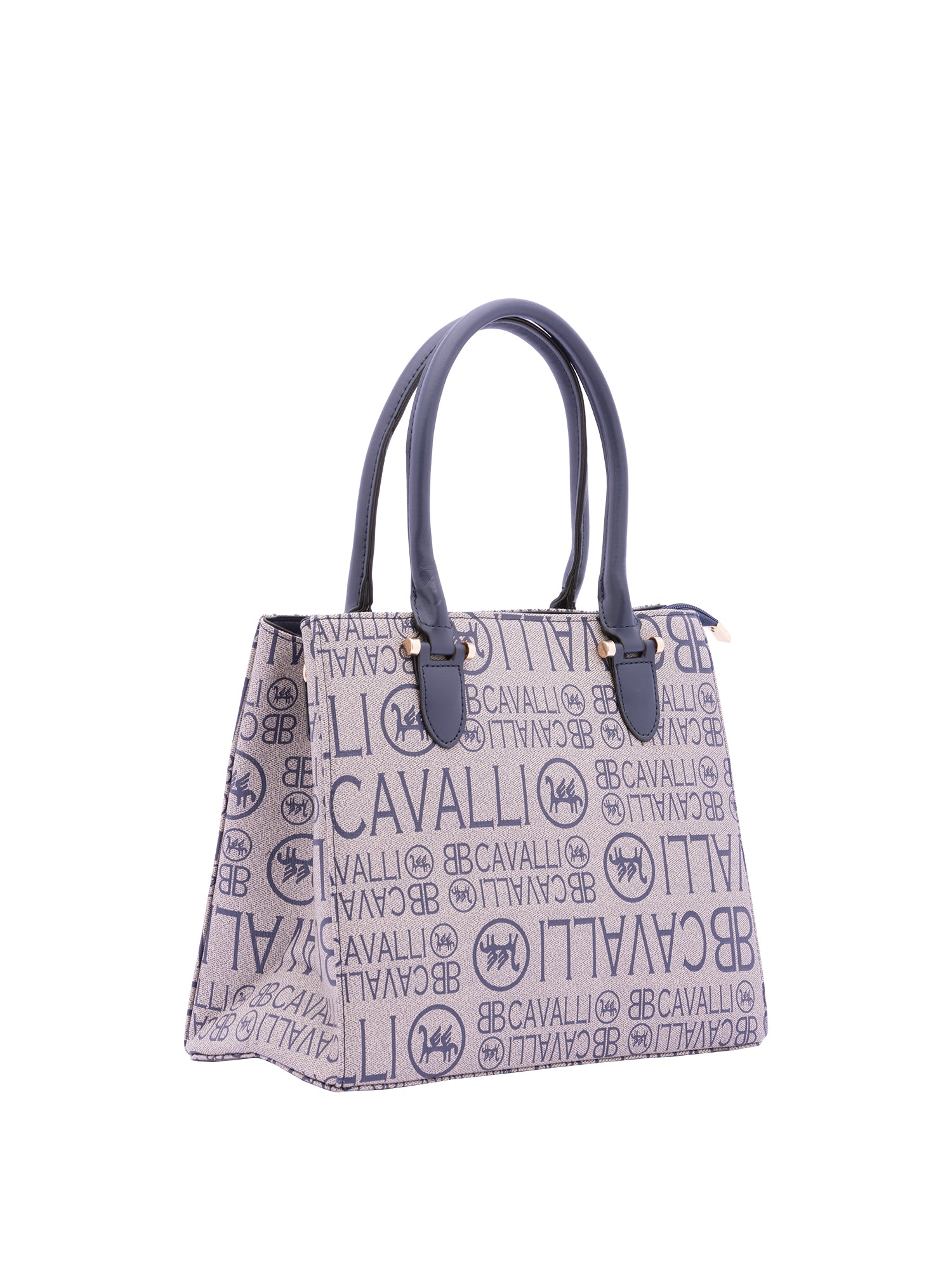 Borsa a mano da donna Ecopelle e poliestere BC1370-BLU B Cavalli