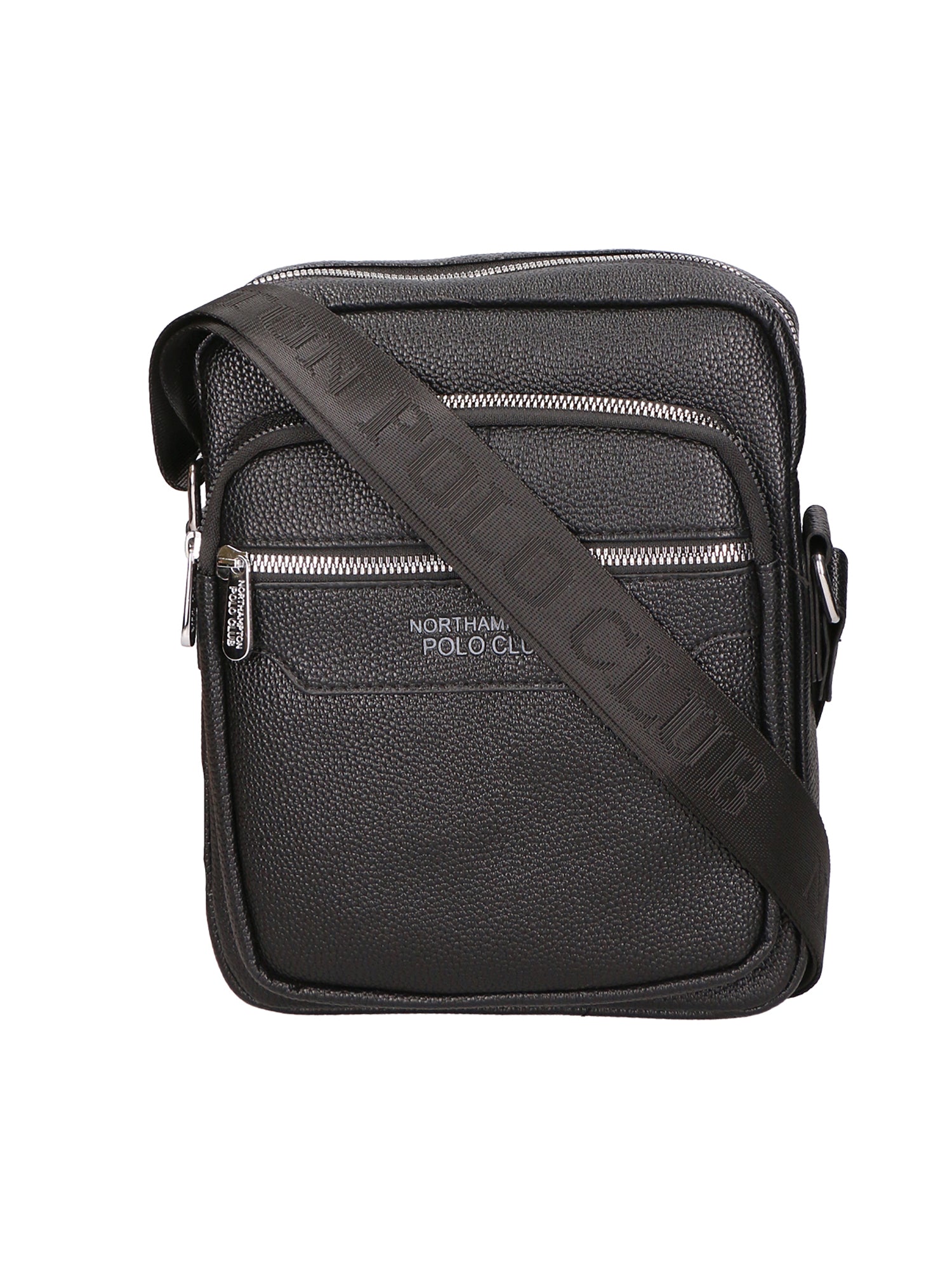 Borsa a tracolla uomo 100% pelle PU PCL3022-BLACK Northampton Polo Club