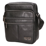 Borsa a tracolla uomo 100% pelle PU PCL3103-BLACK Northampton Polo Club