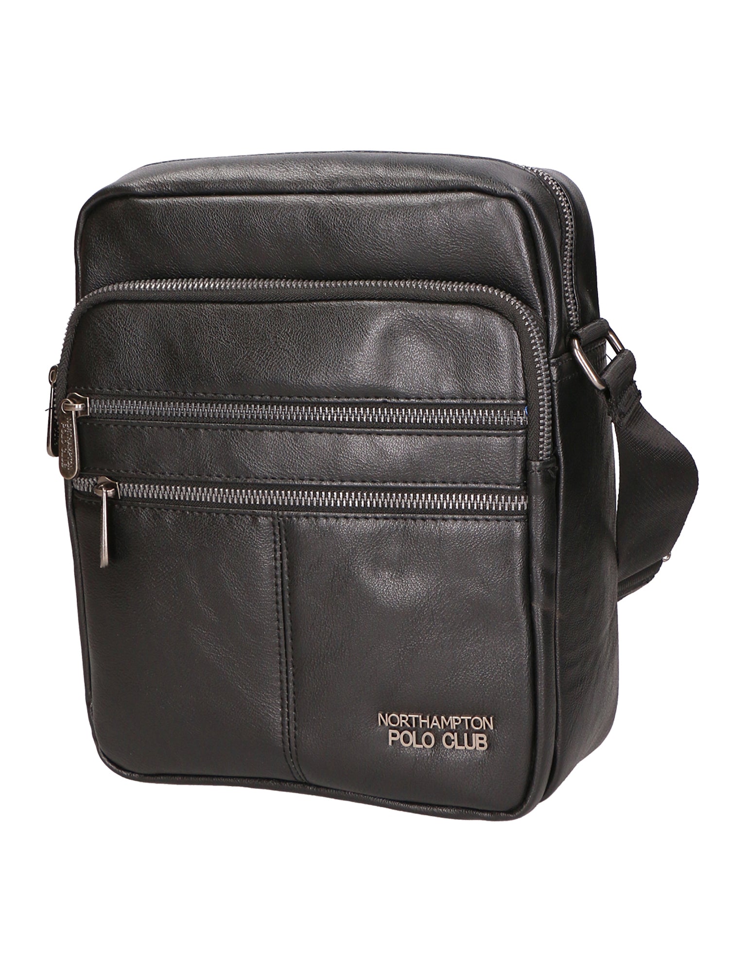 Borsa a tracolla uomo 100% pelle PU PCL3103-BLACK Northampton Polo Club