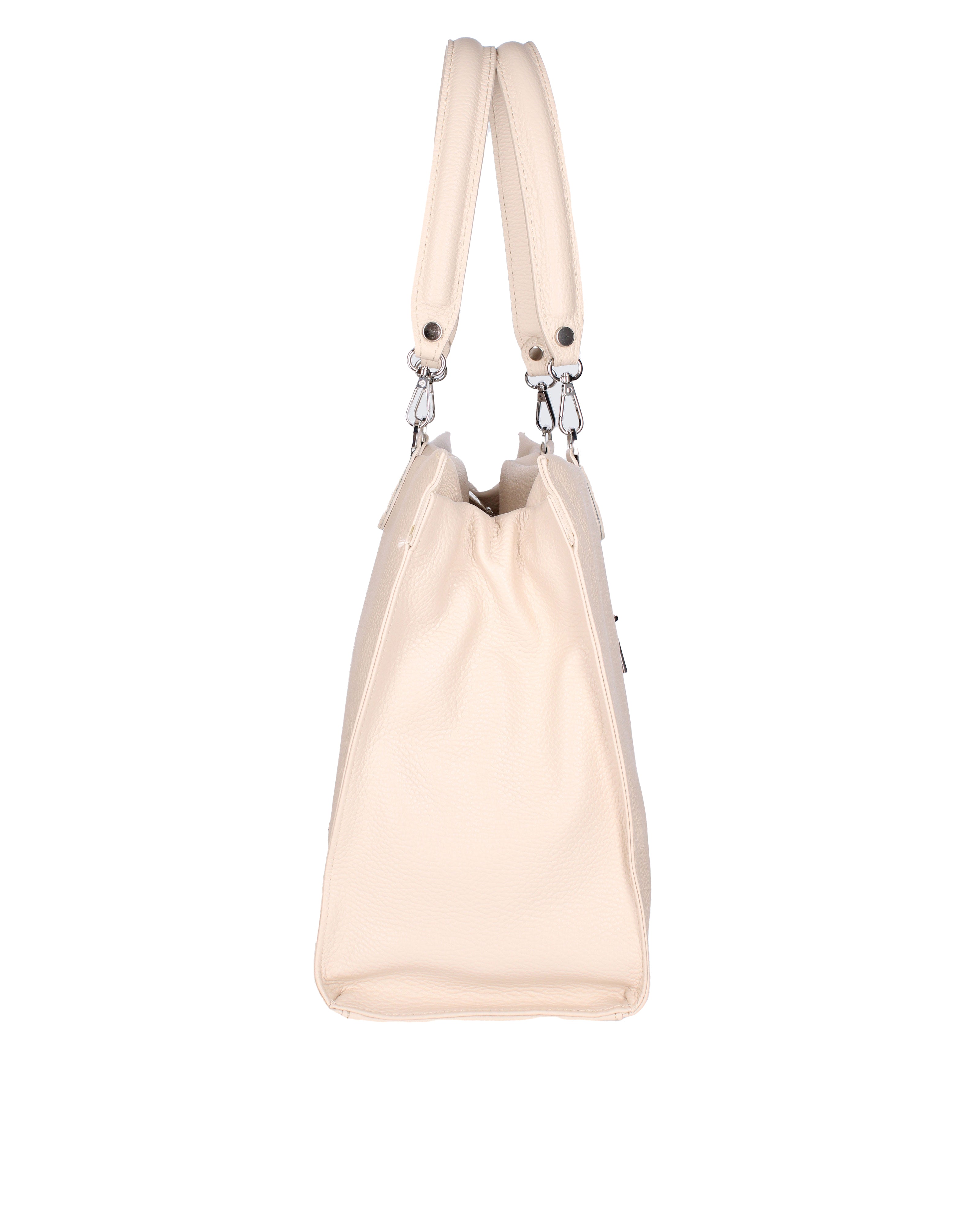 Borsa a mano da donna 100% vera pelle 07138-D37 LATTE Roberta Rossi