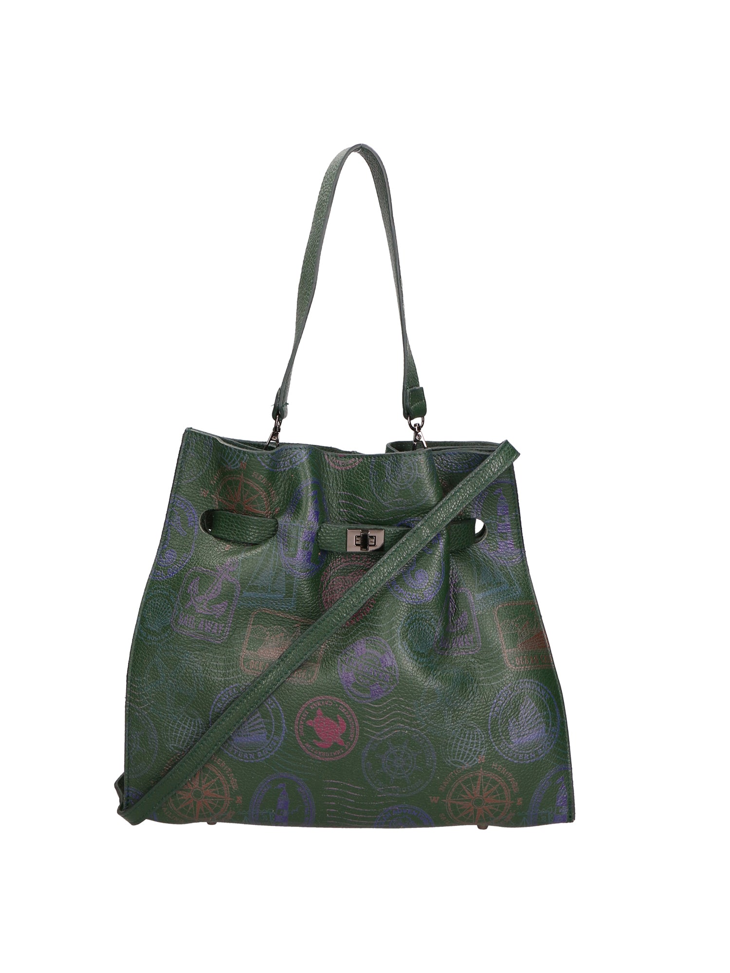 Voyageuse Borsa a mano da donna Vera pelle 564137-VERDE Gave Lux