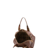 Borsa a bauletto unisex in vera pelle 100% cotone 4528-TESTA DI MORO Alessia Firenze