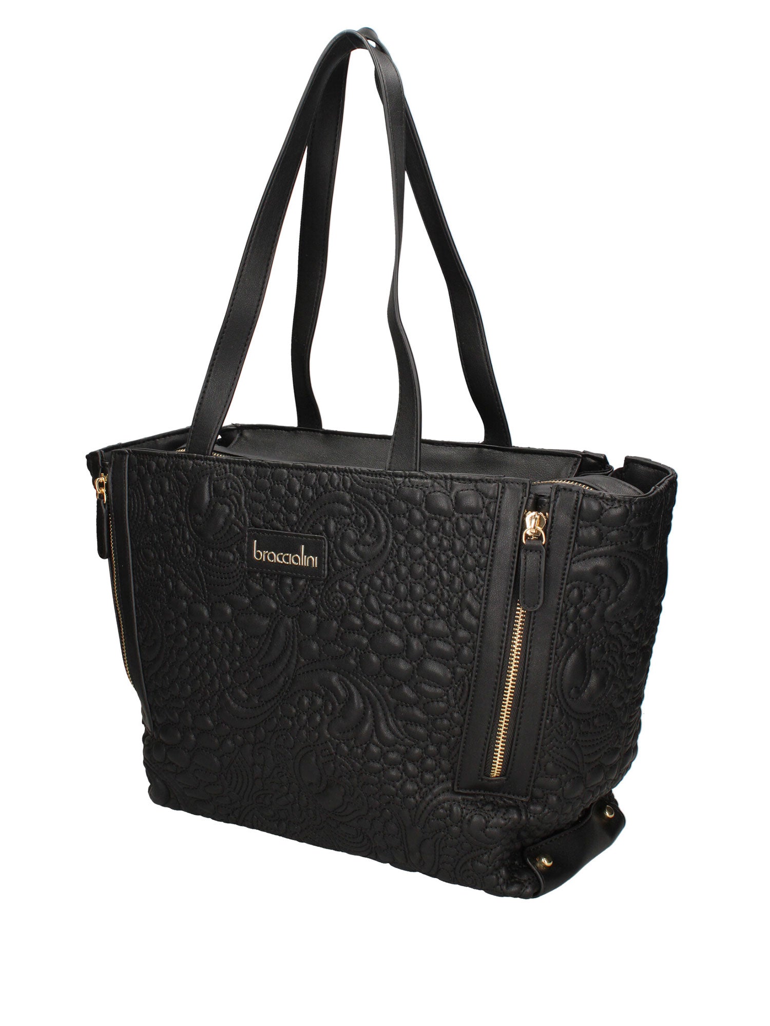 Valoria Pro Borsa a spalla da donna 100% poliuretano B16890GR-NERO Braccialini
