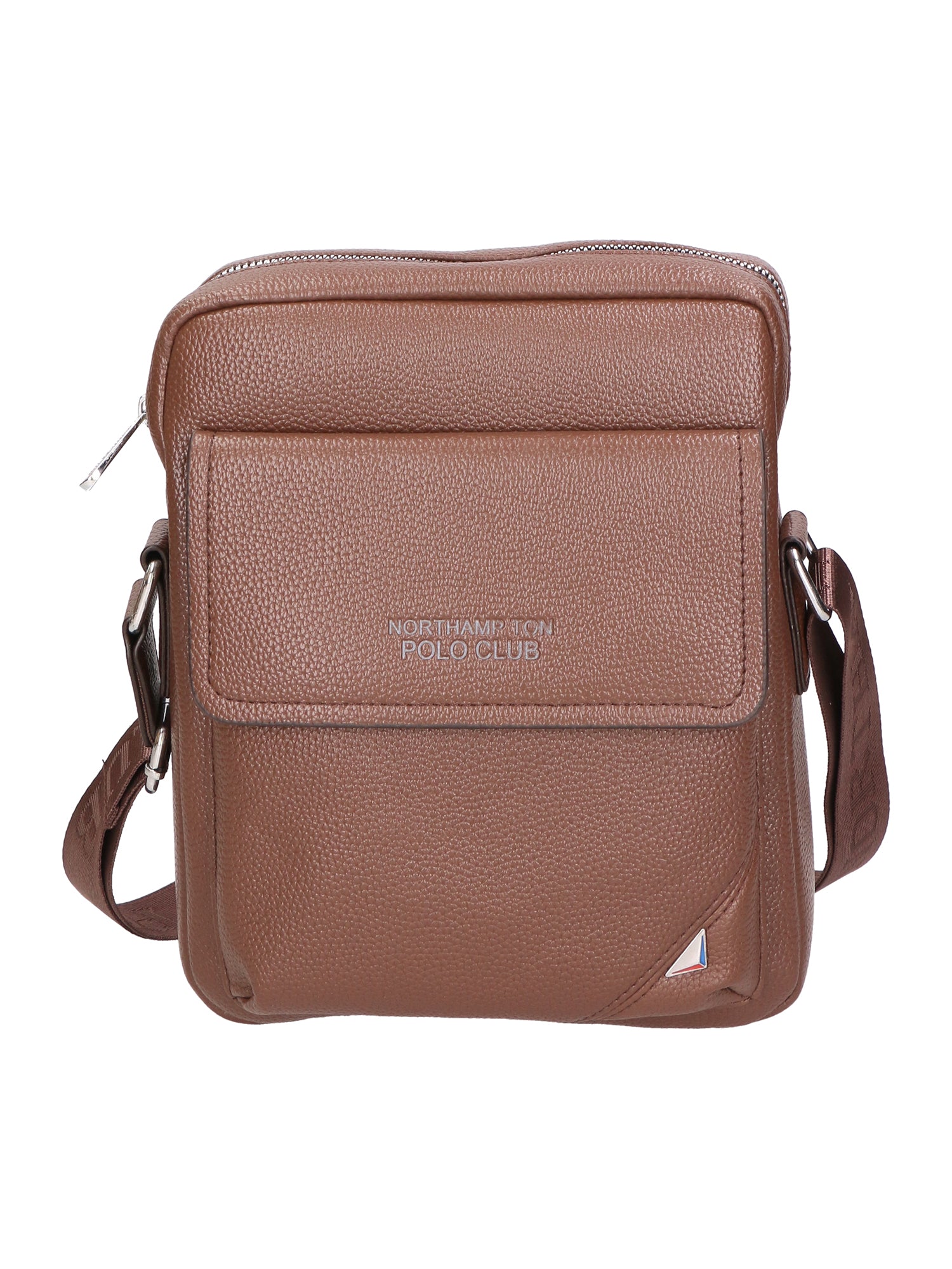 Borsa a tracolla uomo 100% pelle PU PCL3027-LIGHT BROWN Northampton Polo Club