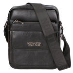 Borsa a tracolla uomo in pelle PU Casual PCL3082-BLACK Northampton Polo Club