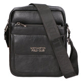Borsa a tracolla uomo in pelle PU Casual PCL3082-BLACK Northampton Polo Club