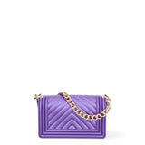 Borsa a mano da donna 100% Pvc FLAT-S 24-VIOLET INDIGO - GOLD Marc Ellis
