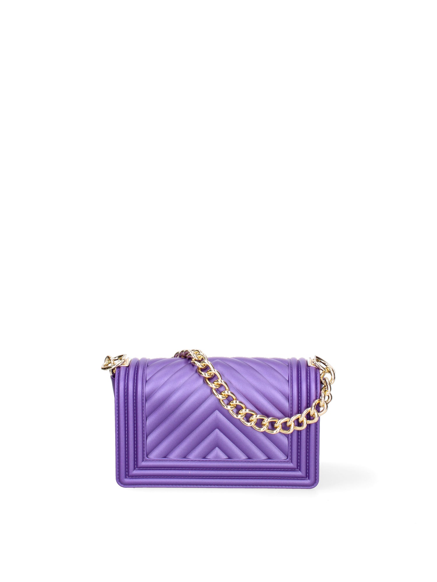 Borsa a mano da donna 100% Pvc FLAT-S 24-VIOLET INDIGO - GOLD Marc Ellis