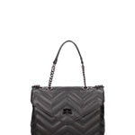 Borsa a spalla da donna 100% vera pelle JR-W-1130-RU-BLACK + GOLD John Richmond