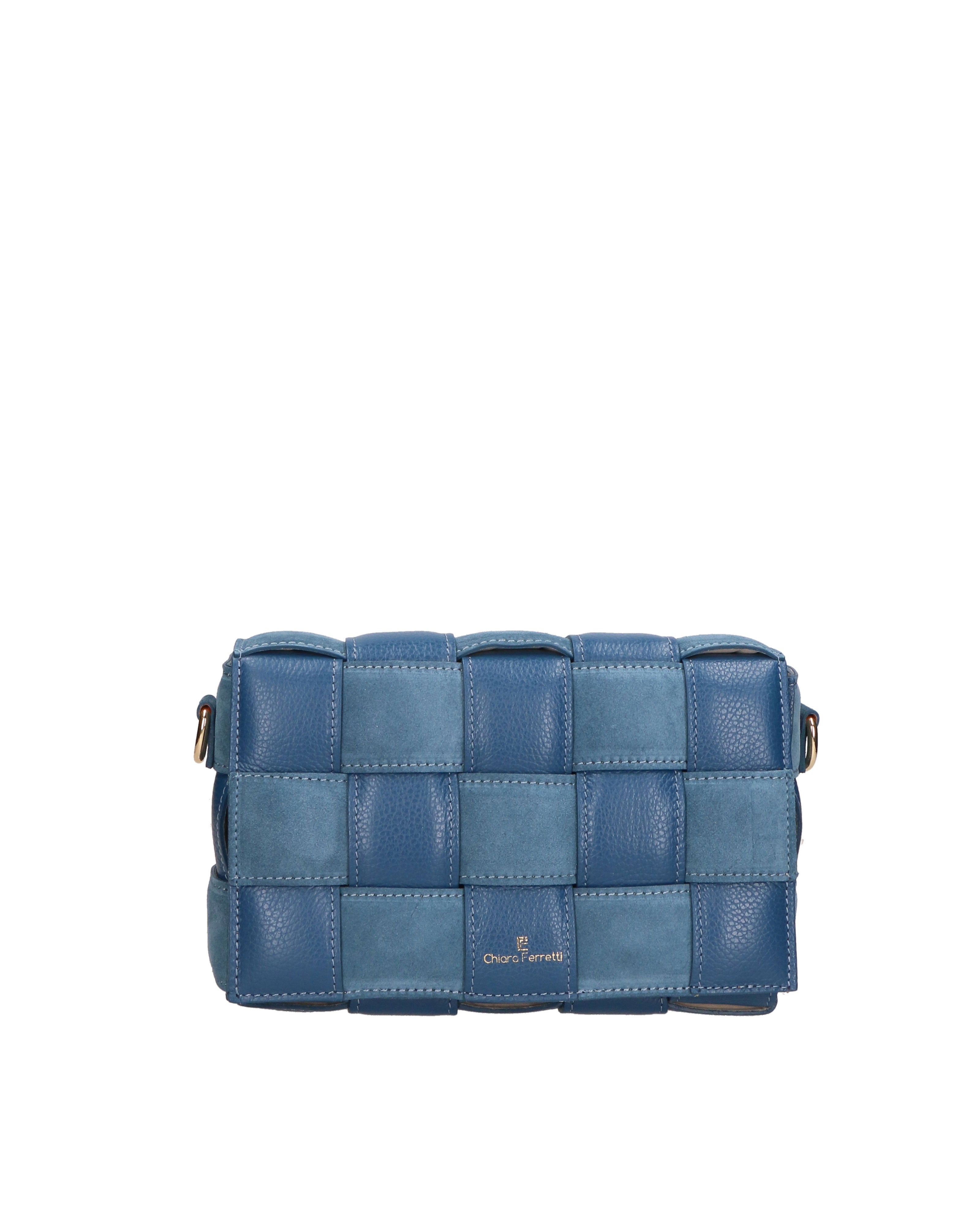 Aranea Borsa a tracolla donna Vera pelle R6080B-D43 BLU PAVONE Chiara Ferretti