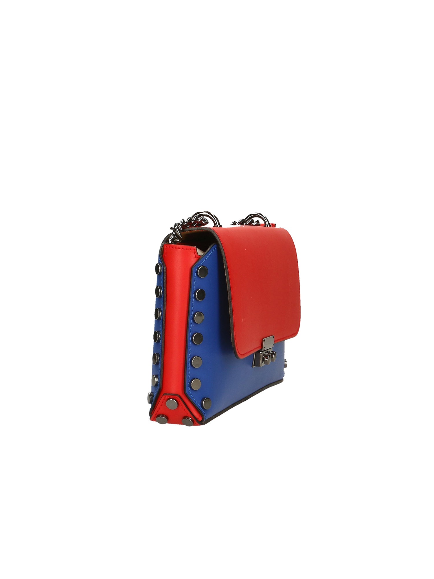 Vera pelle 8641-BLU+ROSSO Borsa a tracolla da donna Evanthe Pro Gave Lux