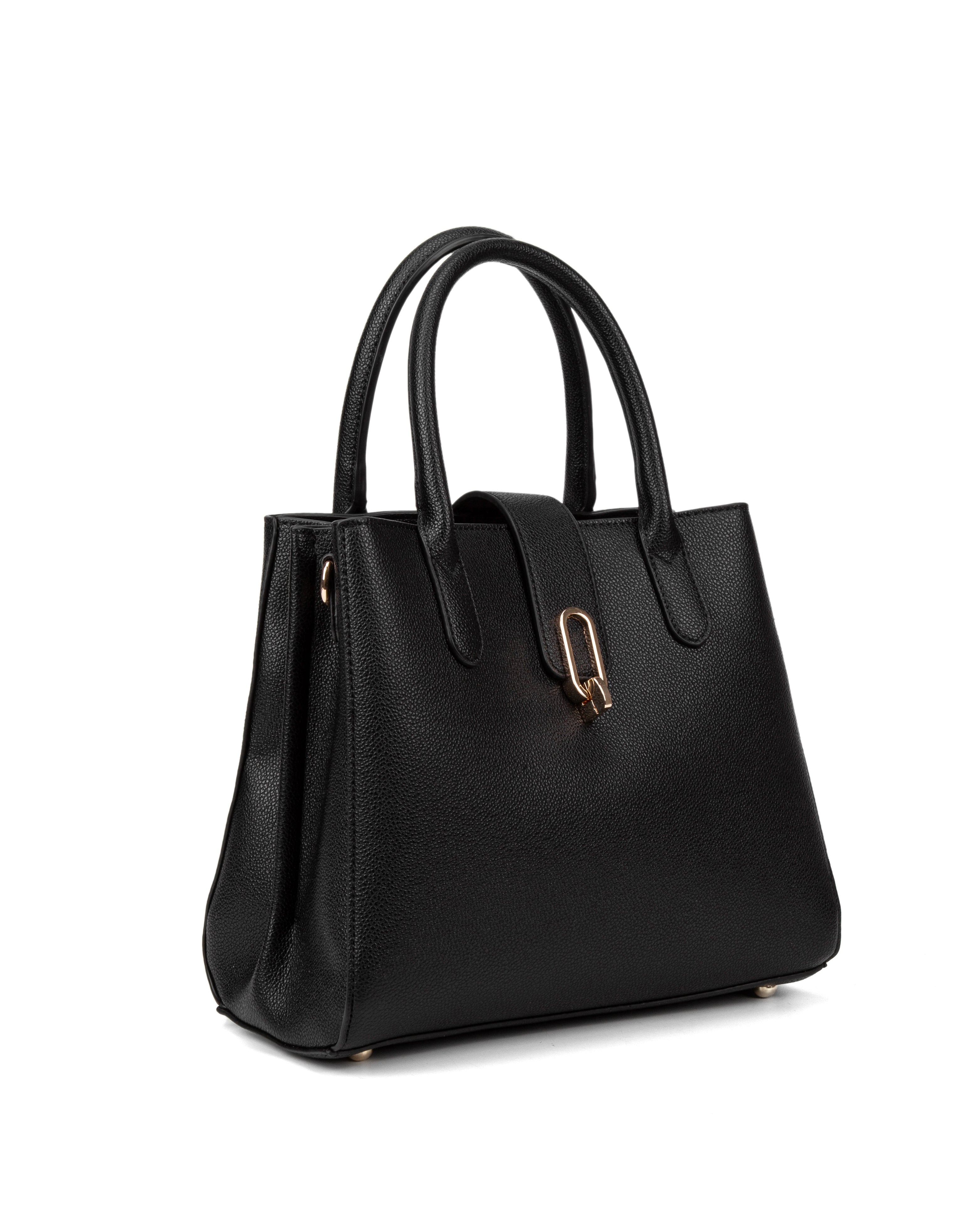 Borsa a mano da donna 100% pelle vegana PU 712-2PT-BLACK Diana&co