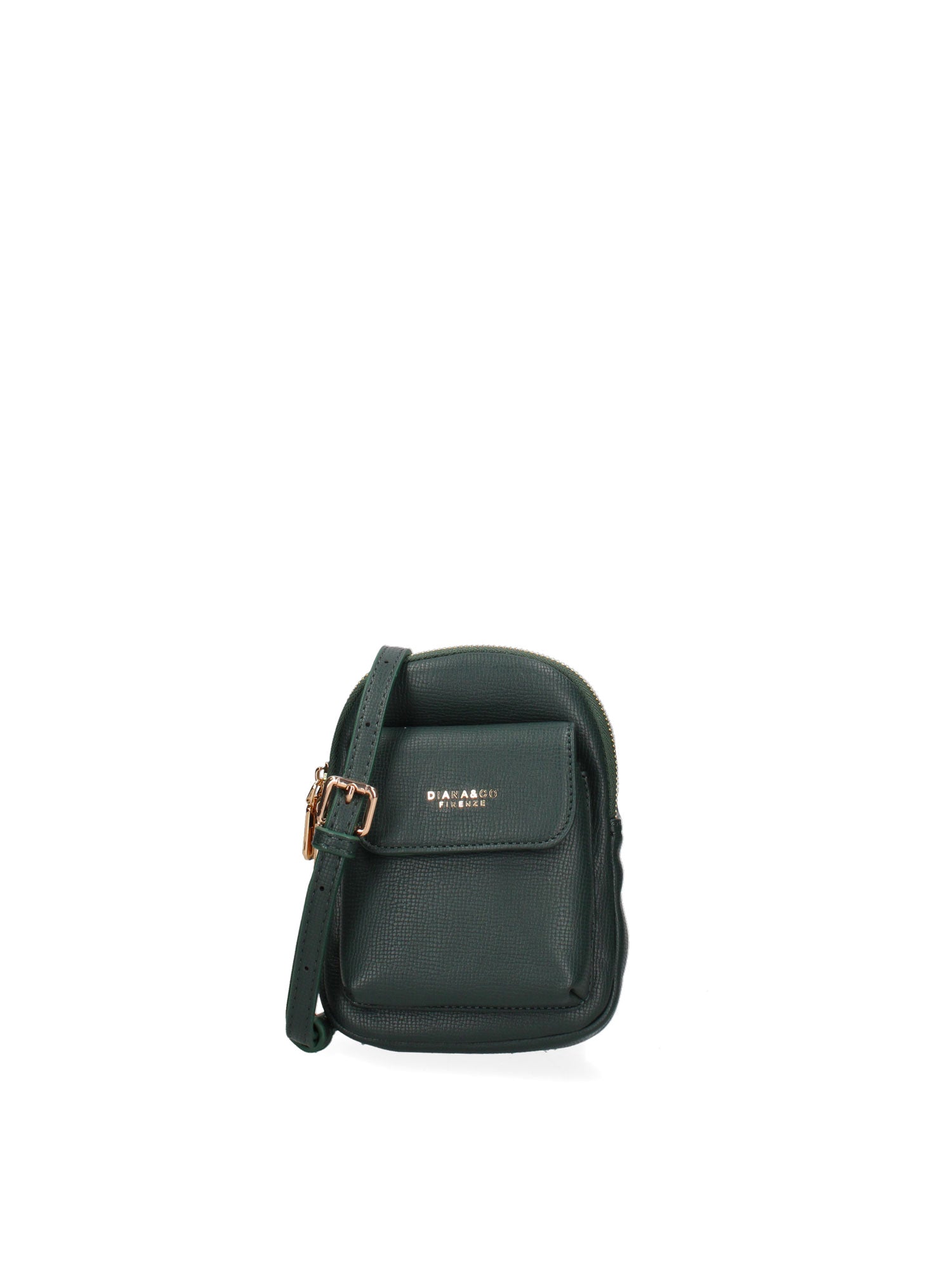 Borsa a tracolla donna Ecopelle e zip 601-1-GREEN Diana&co