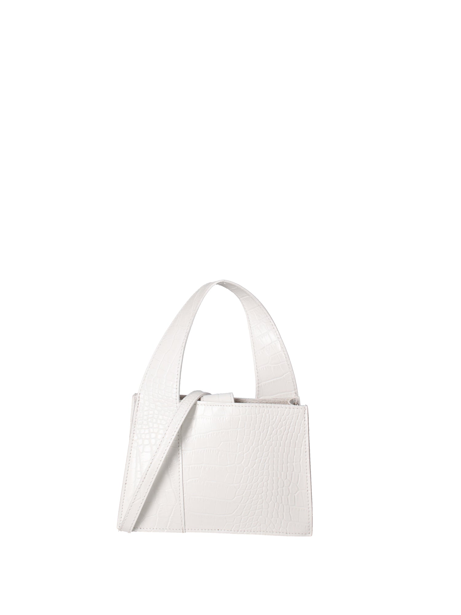 Borsa a mano da donna Vera pelle effetto cocco 07220-C01 BIANCO Roberta Rossi