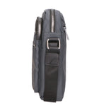 Borsa a tracolla uomo 100% pelle PU PCL3020-GREY+BLACK Northampton Polo Club