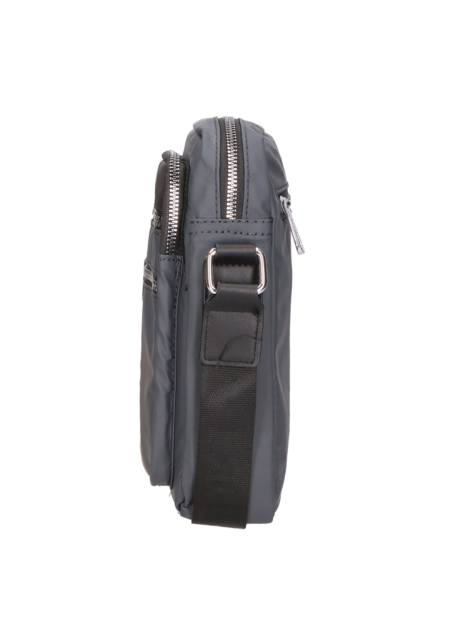 Borsa a tracolla uomo 100% pelle PU PCL3020-GREY+BLACK Northampton Polo Club