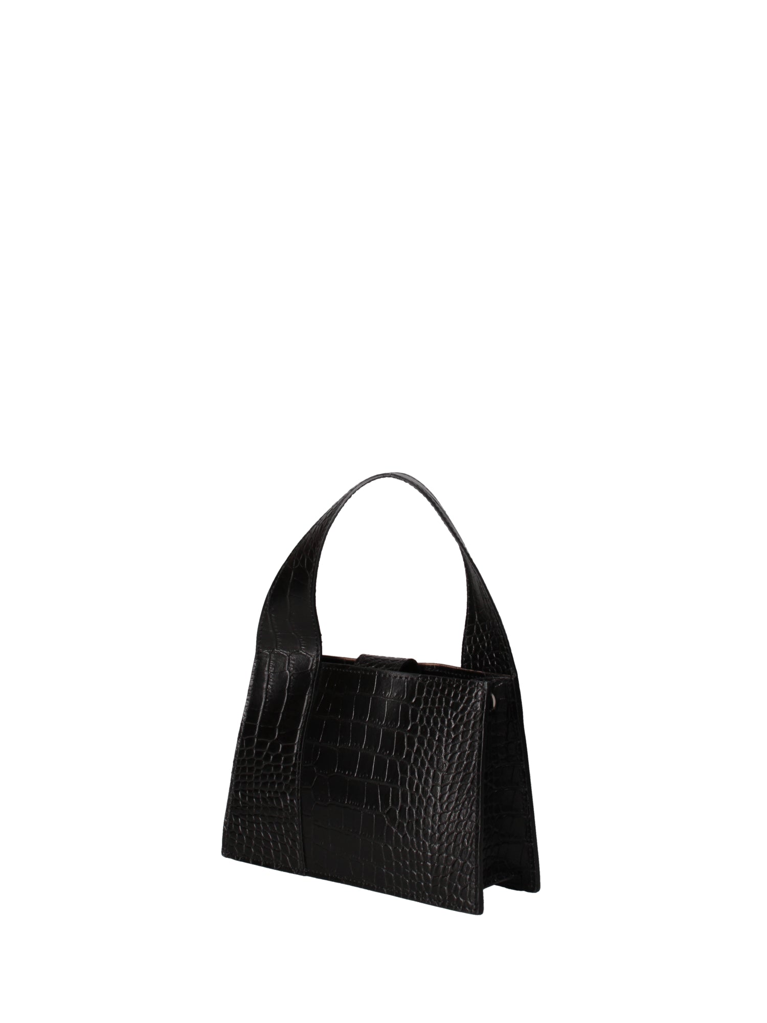 Borsa a mano da donna Vera pelle effetto cocco 07220-C28 NERO Roberta Rossi