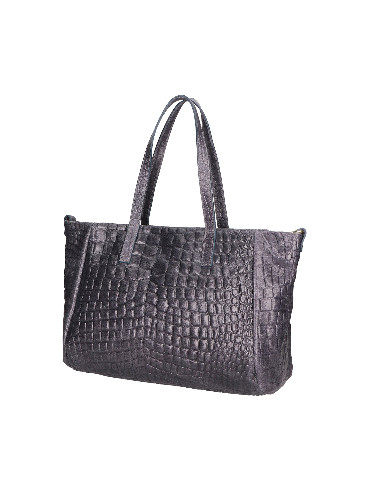 Lorella Borsa a spalla da donna Vera pelle croco 06499-042 GRIGIO SCURO Gave Lux