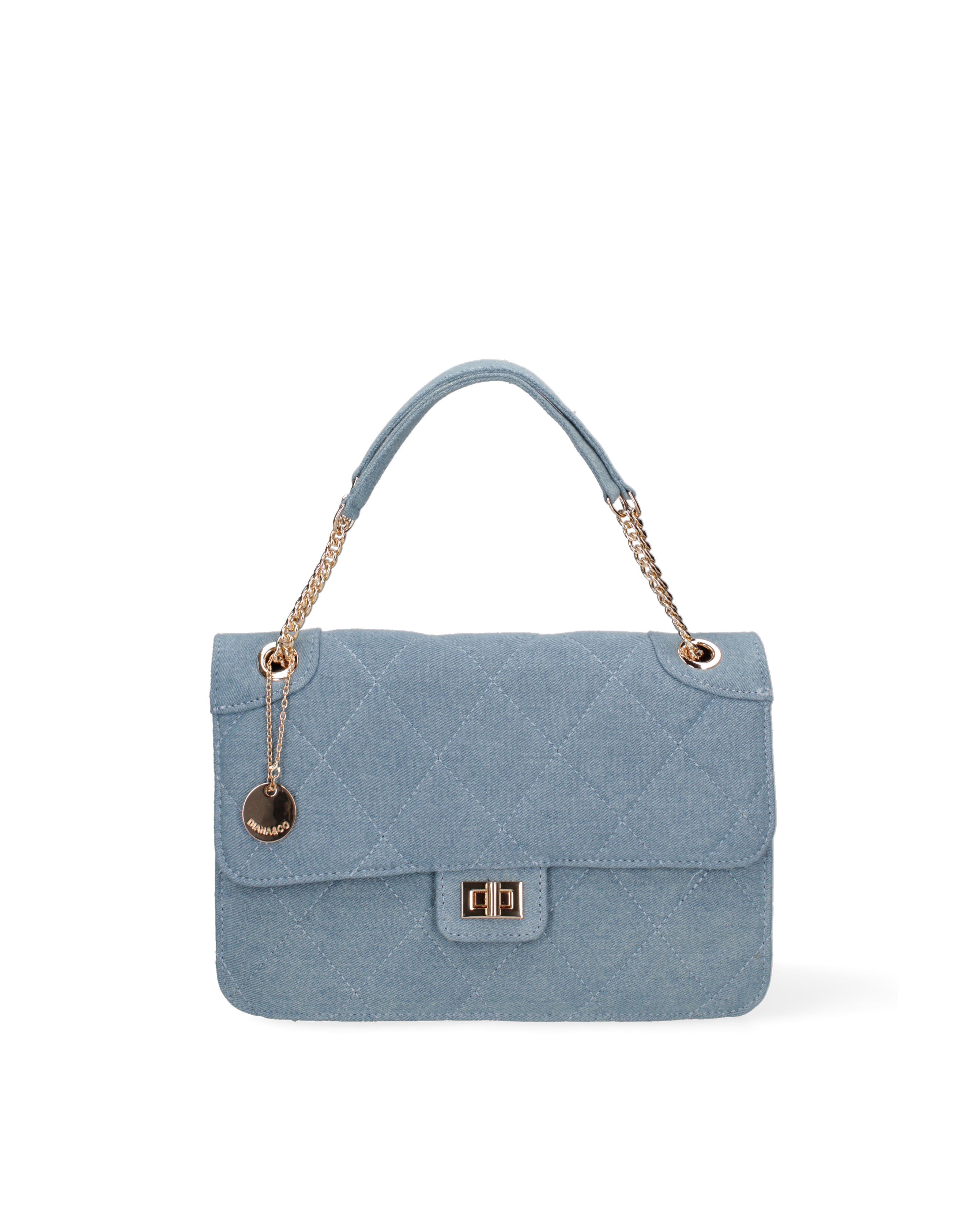 Borsa a spalla da donna Nylon & Ecopelle DC3533-2-JEANSBLUE Diana&co
