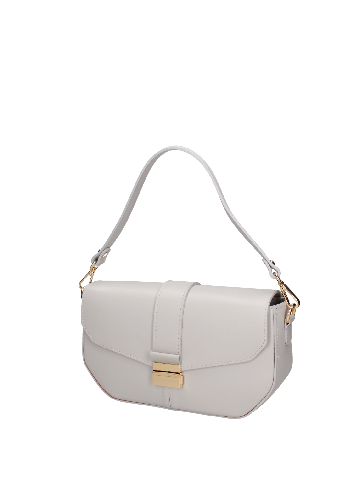 Borsa a spalla da donna Vera pelle 07229-L119 GRIGIO CHIARO Roberta Rossi