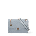 Borsa a spalla da donna Nylon & Ecopelle DC3533-2-LIGHTBLUE Diana&co