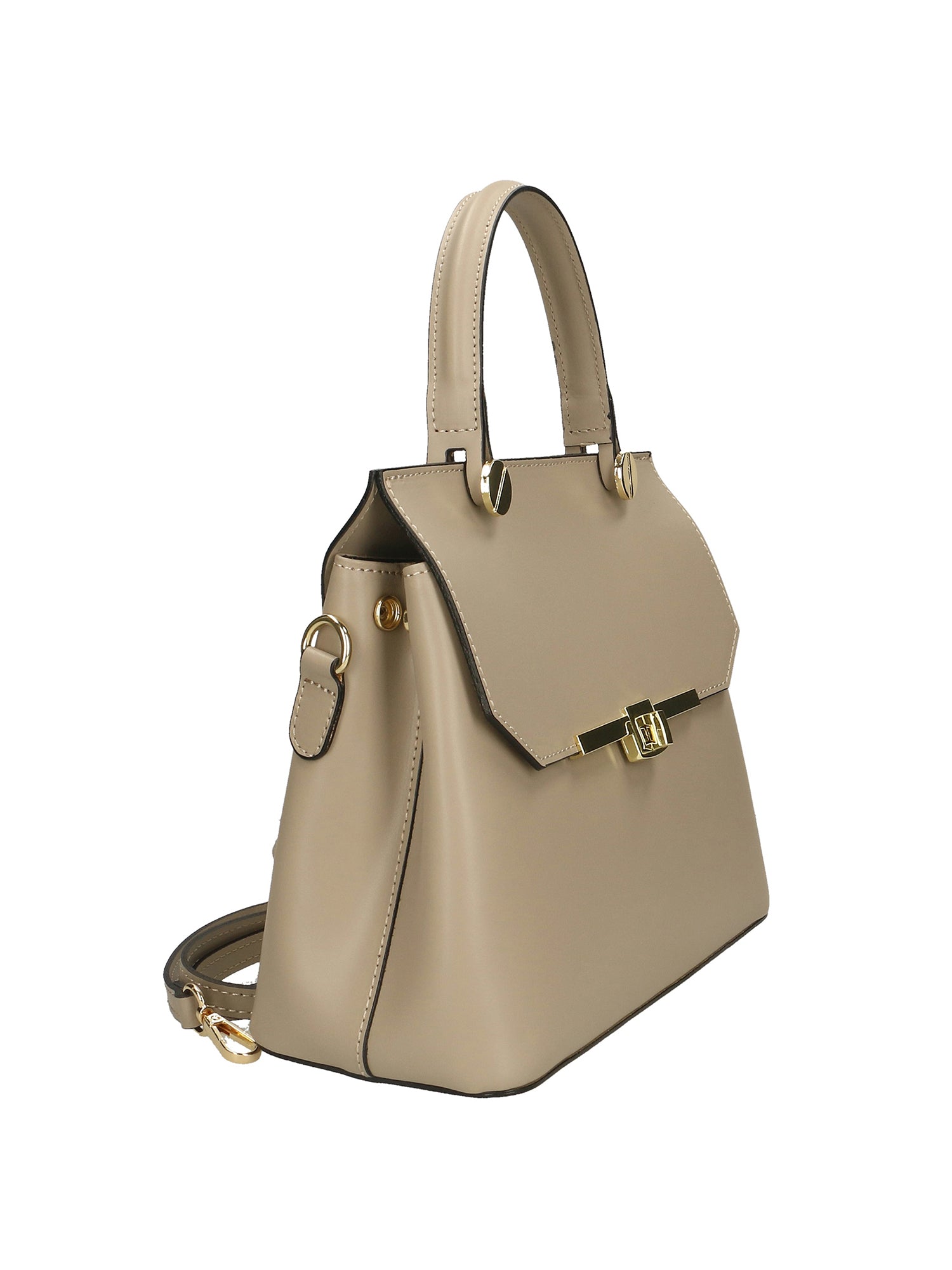 Borsa a mano da donna 100% vera pelle 7708-L110 TAUPE Gave Lux