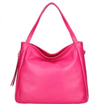 Borsa a spalla da donna Misto pelle e tessuto 07155-D02 FUXIA Roberta Rossi
