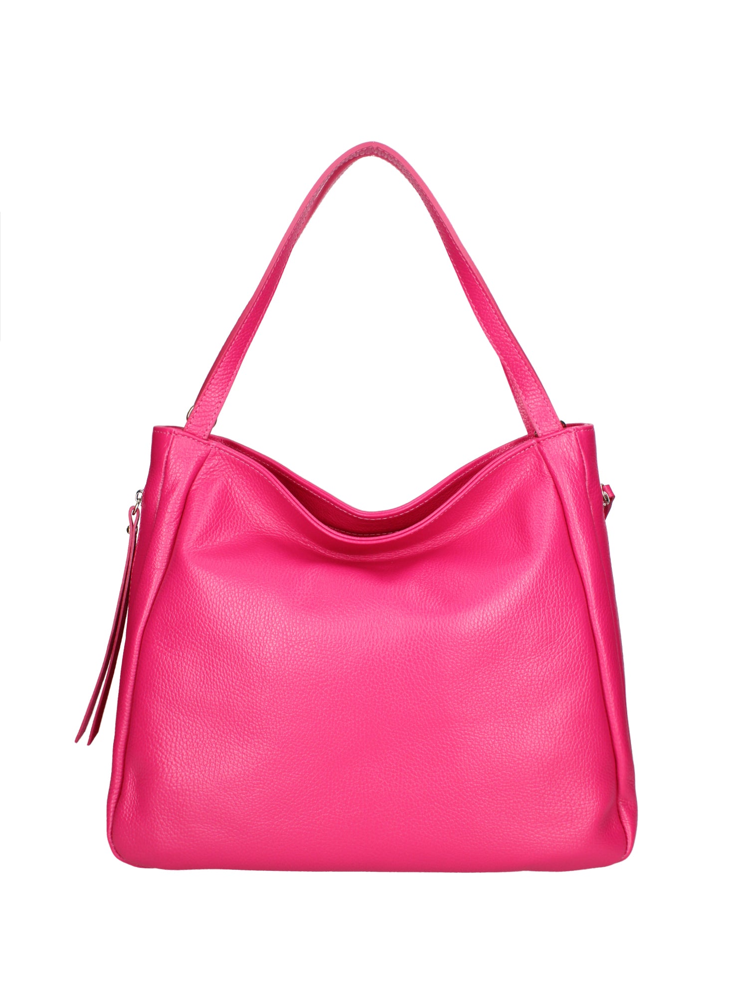 Borsa a spalla da donna Misto pelle e tessuto 07155-D02 FUXIA Roberta Rossi