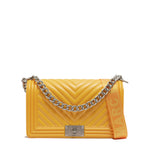 Borsa a mano da donna 100% PVC FLAT M-VANIGLIA + OFF SILVER Marc Ellis