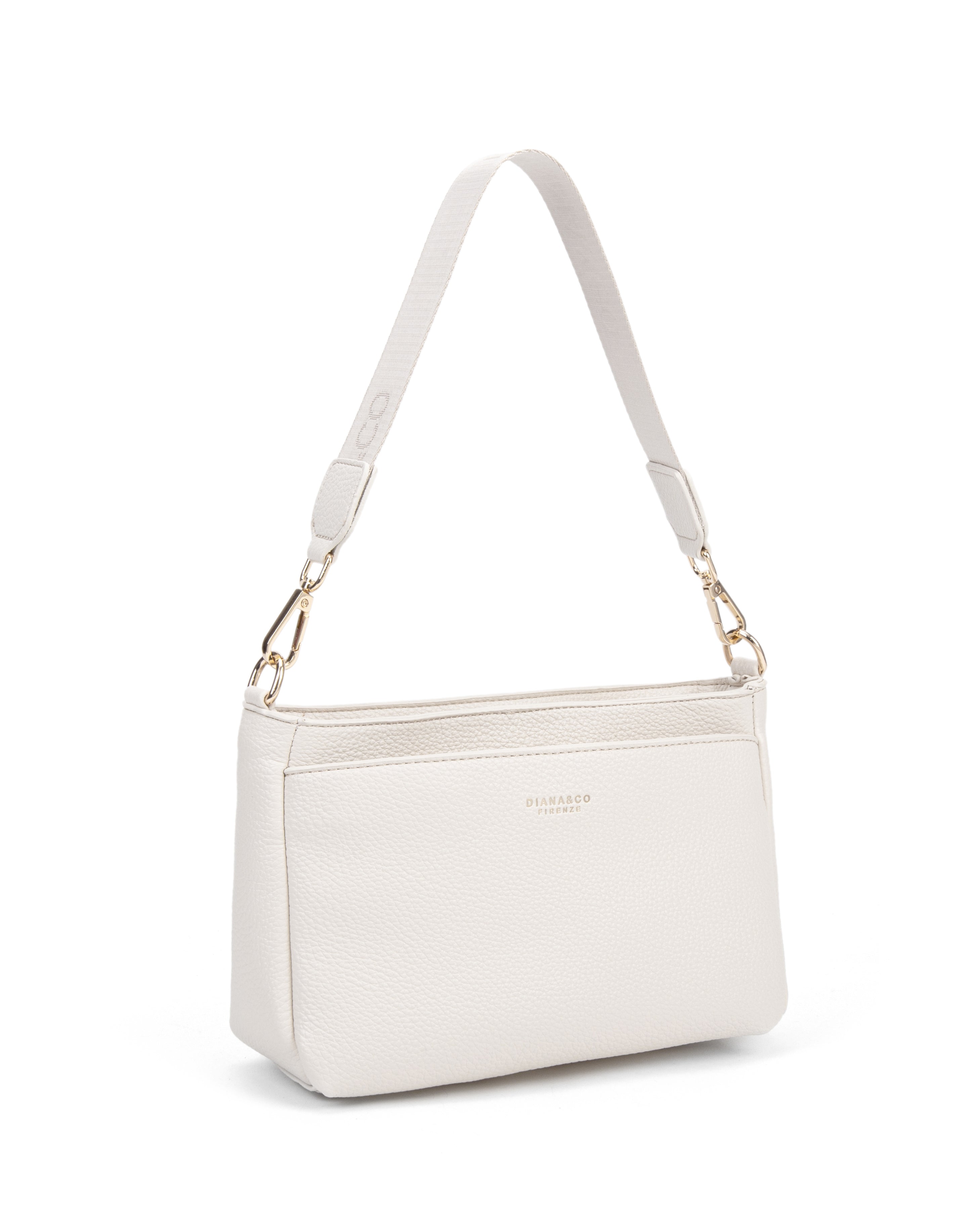 Borsa a spalla da donna 100% pelle vegana PU 703-1PT-BEIGE Diana&co