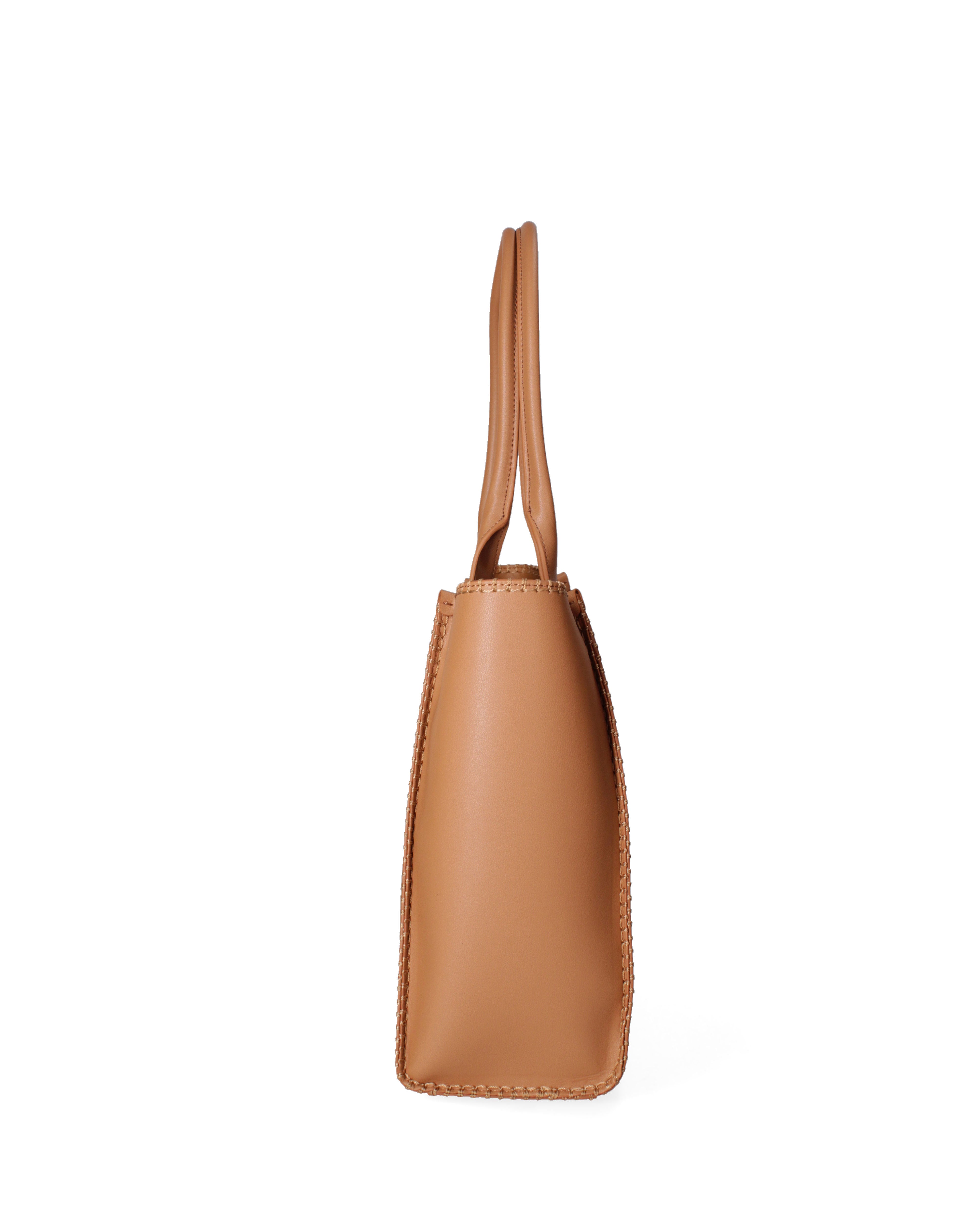 Borsa a spalla da donna 100% pelle riciclata 07225-Cuoio Viola Castellani