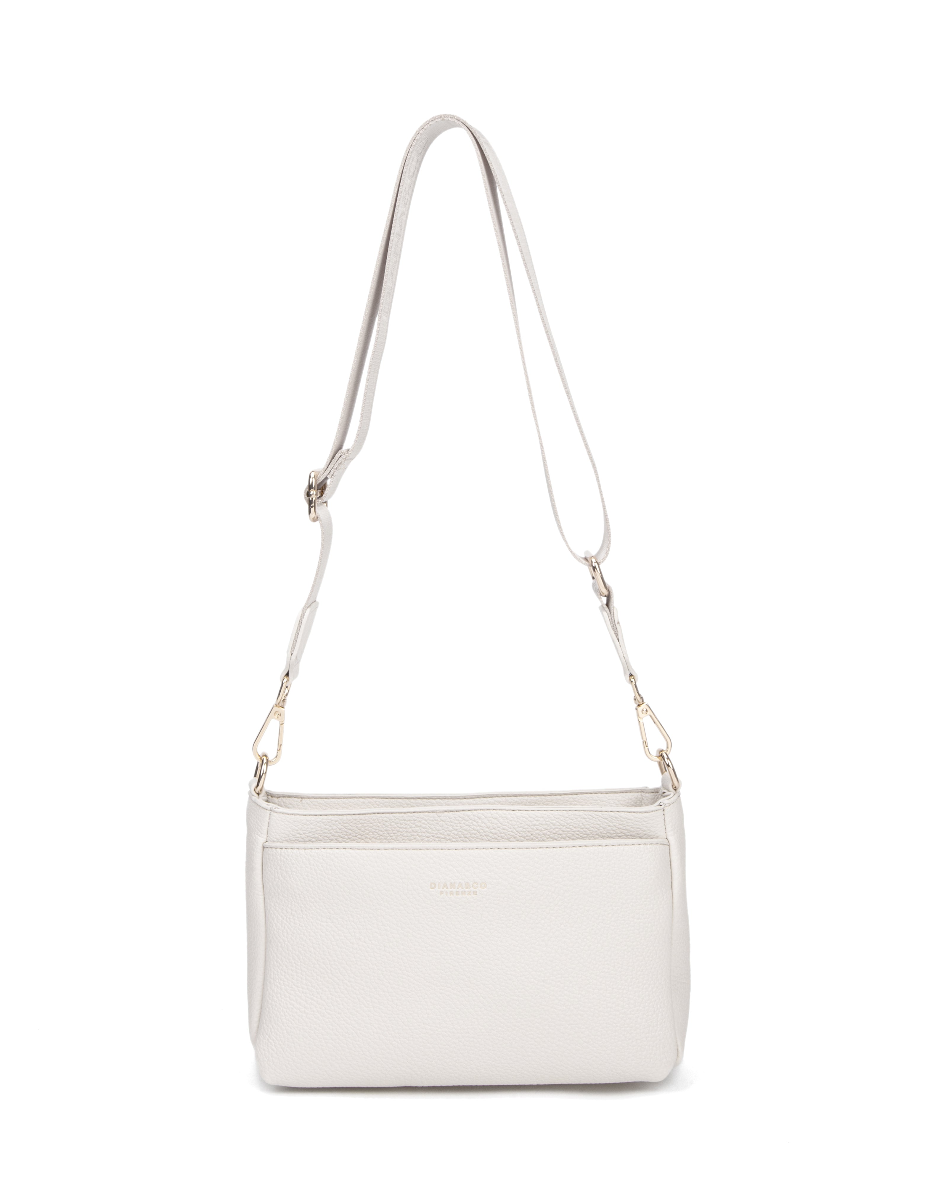 Borsa a spalla da donna 100% pelle vegana PU 703-1PT-BEIGE Diana&co