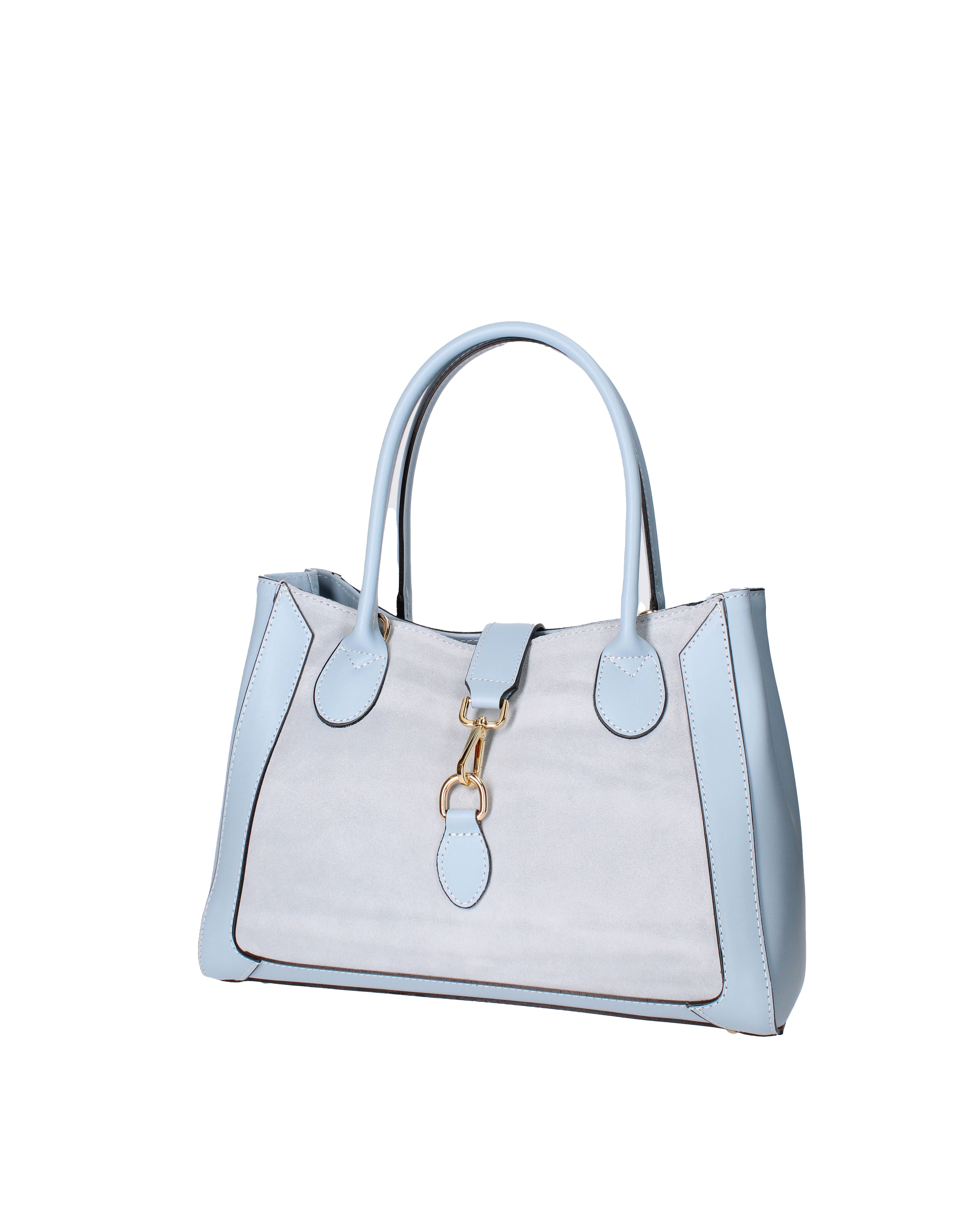 Jordana Borsa a mano da donna Vera pelle e suede 07150-L366 CIELO Viola Castellani