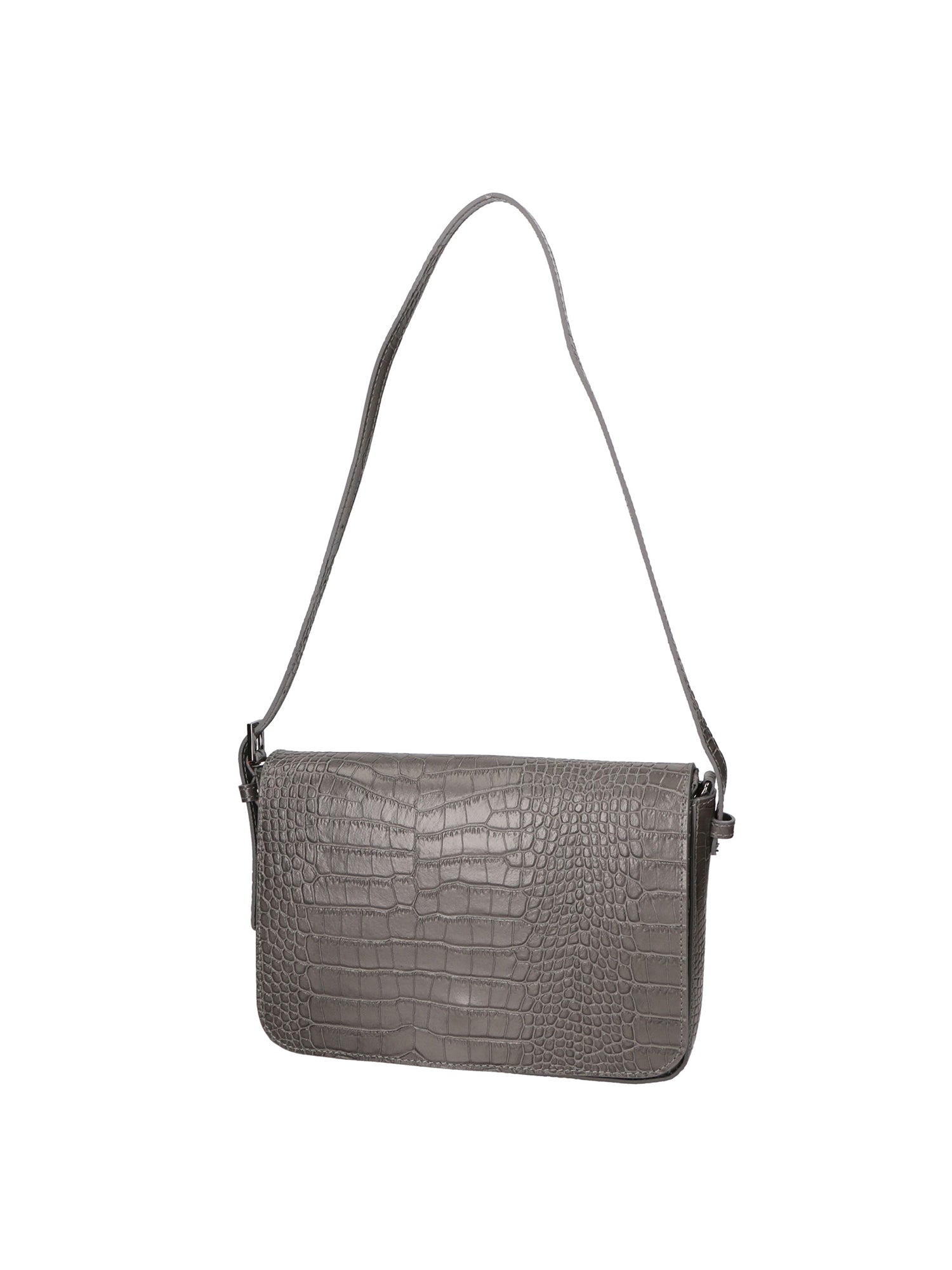 Azzurra Borsa a spalla da donna Vera pelle croco 05699-C27 GRIGIO SCURO Gave Lux