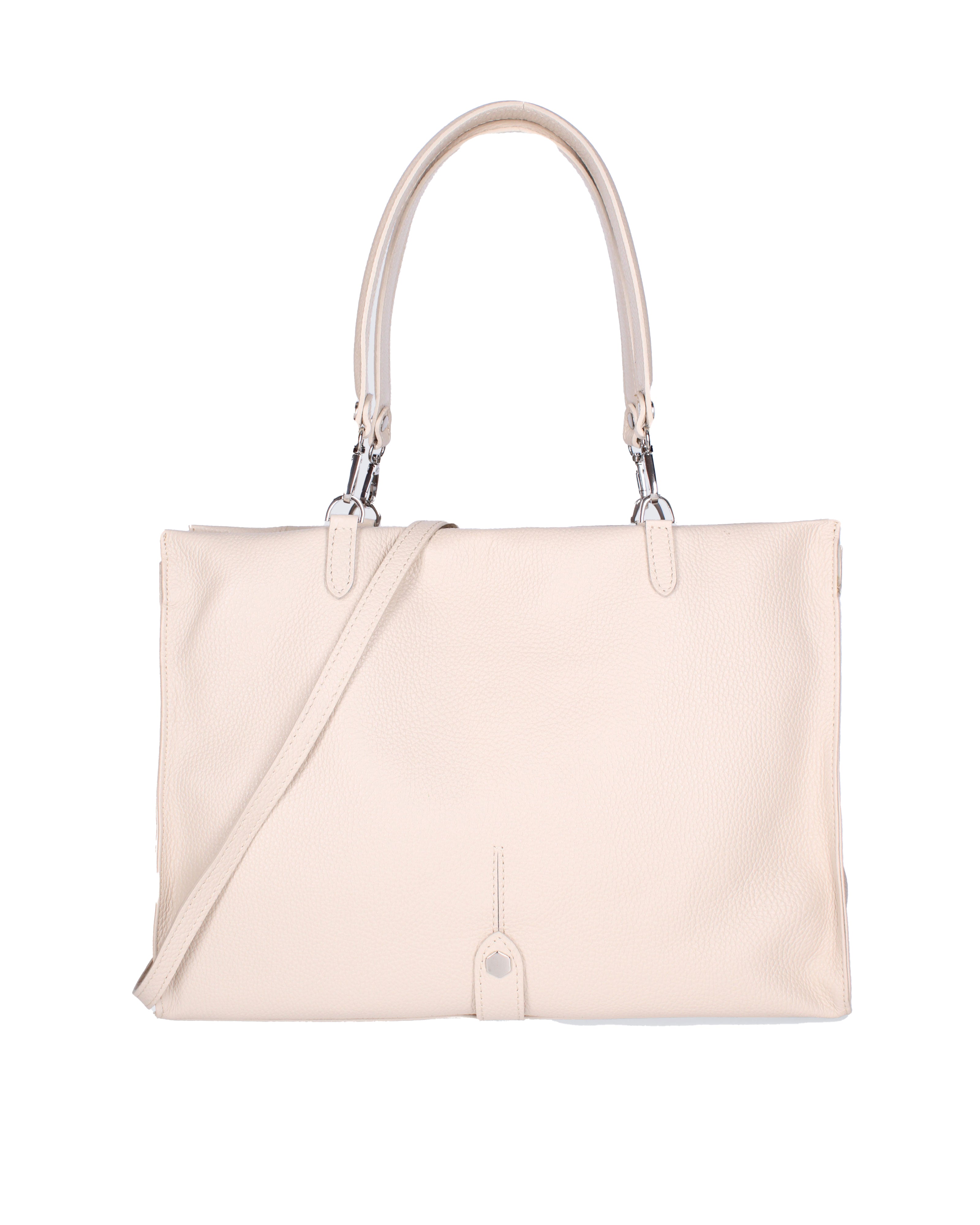 Borsa a mano da donna 100% vera pelle 07138-D37 LATTE Roberta Rossi