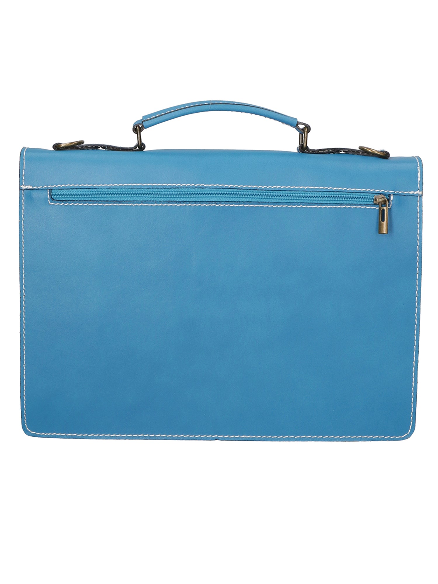 Dafne Borsa da lavoro unisex Vera pelle 7004-TURCHESE Gave Lux