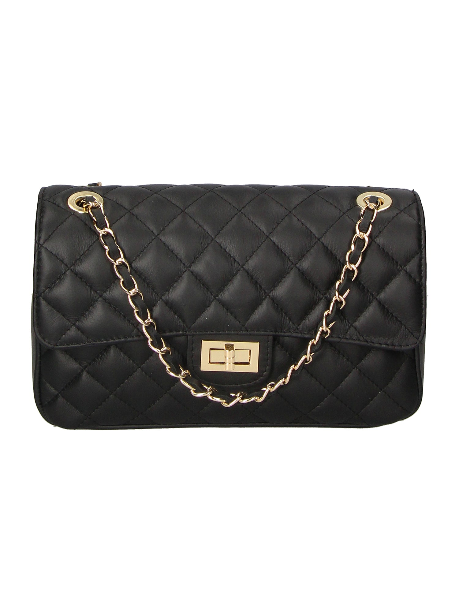 Clizia Borsa a spalla da donna Vera pelle 6078-NERO BLACK Gave Lux