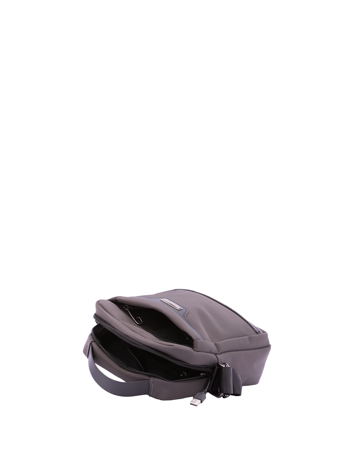 Borsa a tracolla uomo 100% poliestere BC1277-GRIGIO SCURO B Cavalli