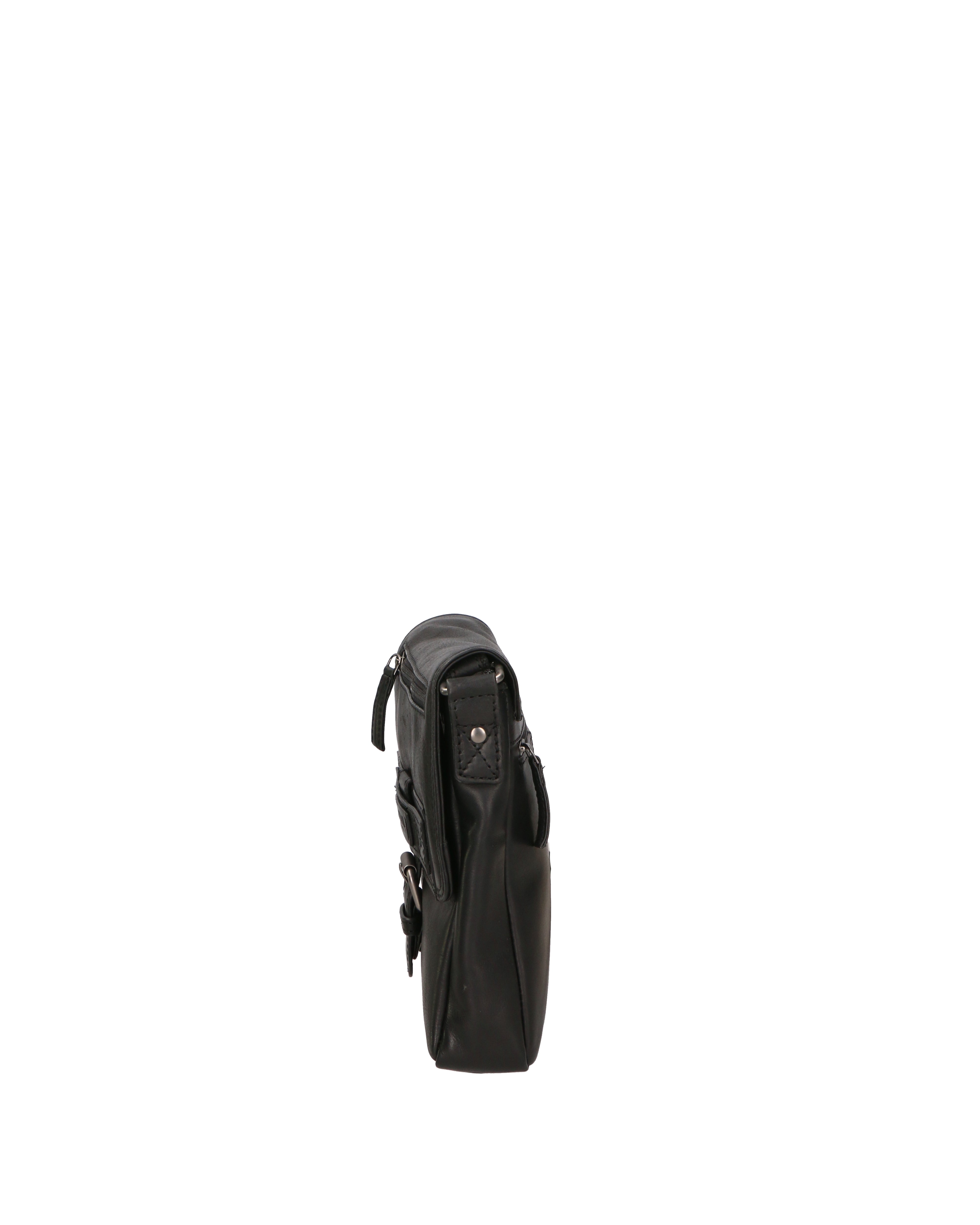 Borsa a tracolla unisex vera pelle 100% pelle SN5863647-BLACK Santini Firenze