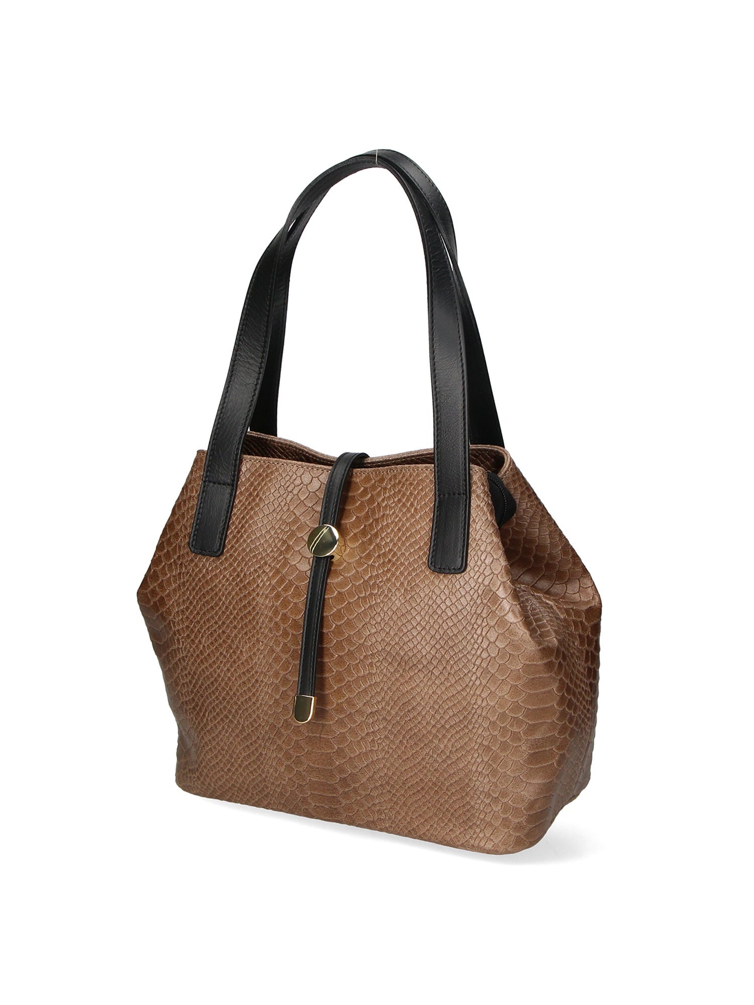 Clarissa Borsa a mano da donna Vera pelle 5276-009 TAUPE SCURO Gave Lux