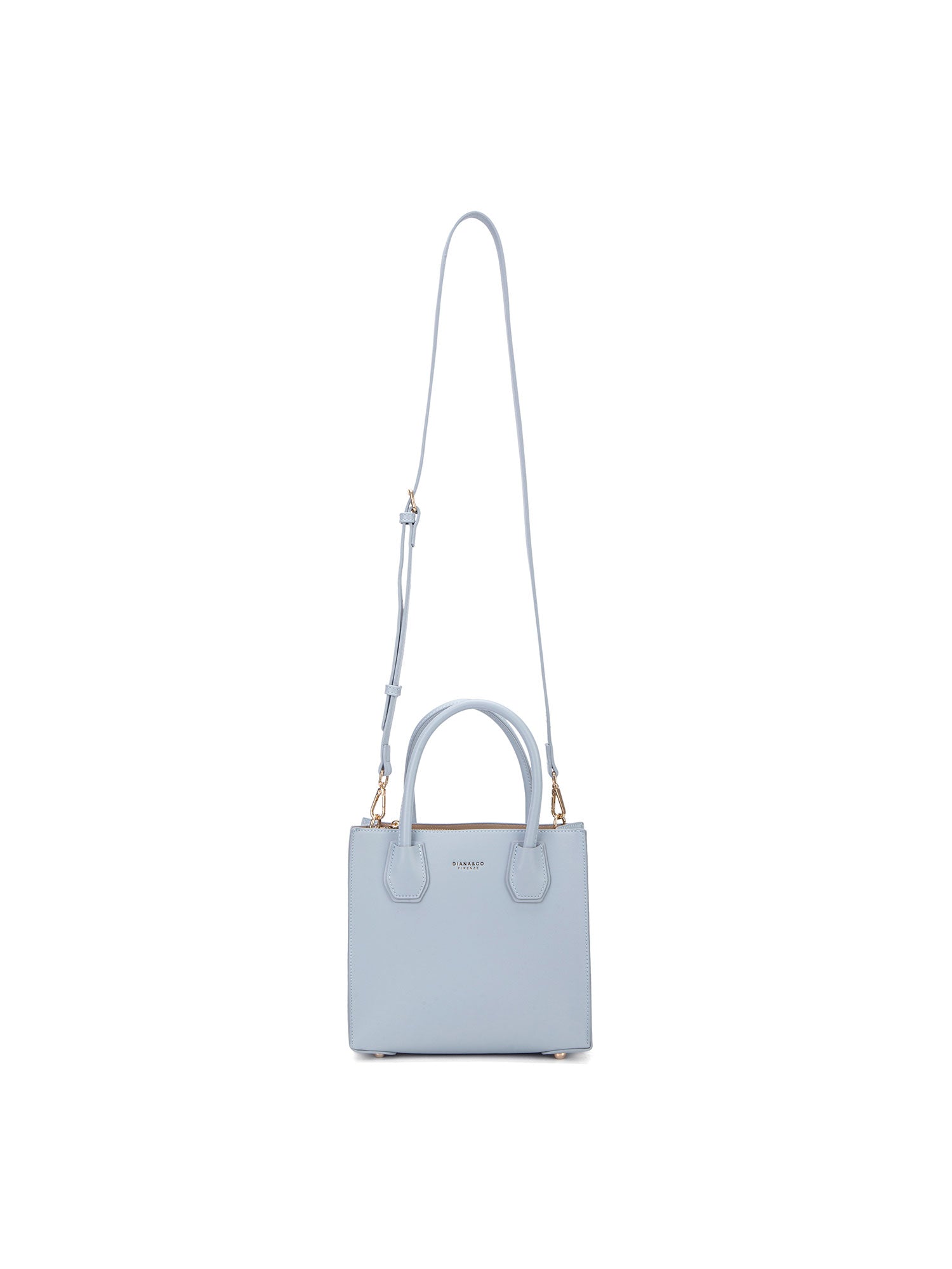 Borsa a mano da donna 100% pelle vegana PU 713-1PT-LIGHT BLUE Diana&co