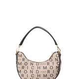 Borsa a spalla da donna 100% Tessuto JR-W-1162MTP-BONE BLACK-GOLD John Richmond